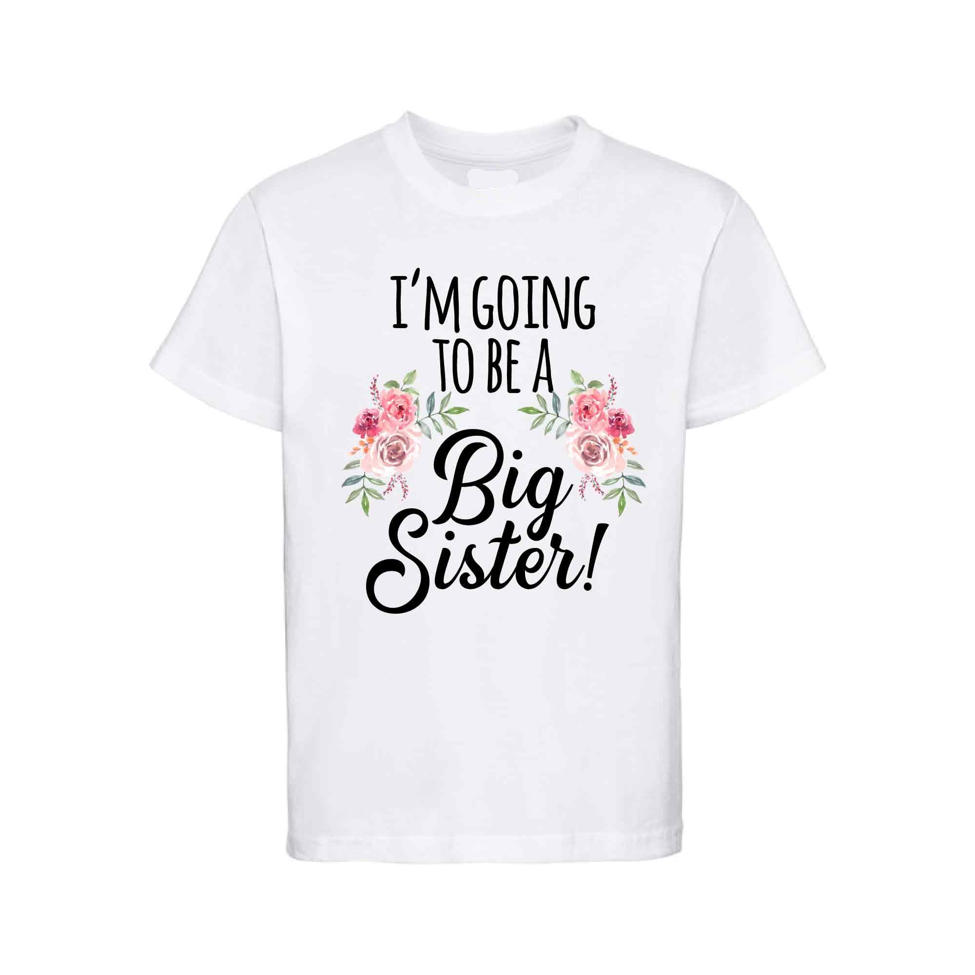 DoviteeFloral I'm Going to be a Big Sister Toddler Kid New Baby Announcement t Shirt