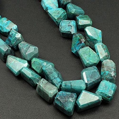 Chrysocolla Faceted Nuggets pour remplacer les perles ternes par de vraies pierres 7"