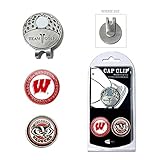NCAA Wisconsin Badgers Cap Clip With 2 Golf Ball Markers
