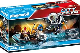 Playmobil City Action 70782 Police Jetpack with Boat, Floatable, Toy for Children Ages 5+