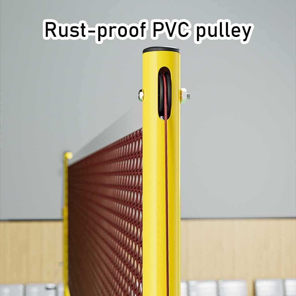 Pali da Badminton/pallavolo con Rete, Telaio per Rete da pallavolo in Acciaio Resistente alle intemperie per Esterni con Ruote, Altezza Regolabile