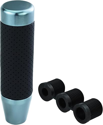 Pomo de palanca de cambios de automóvil de 5 pulgadas, mango de palanca de cambios con peso para la mayoría de vehículos automáticos manuales (gris)