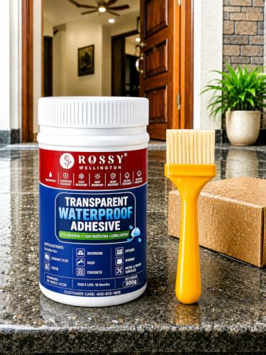Image of Crack Seal Glue 300gm with Brush Transparent Waterproof Resin Epoxy for Roof Leakage Crack Seal Agent Roof Water Leakage Solution Water Proof Glue for Waterproofing (300 GM / 1 PACK)