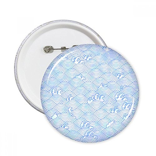 Pins géométrie bleu motif waves Japon pour personnaliser vos sacs
