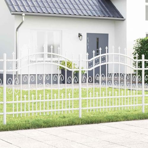 Clôture de jardin blanc KAMPEN panneaux acier structure moderne - 3