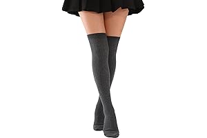 Cozy Grey Thigh-High Socks for Ultimate Winter Warmth