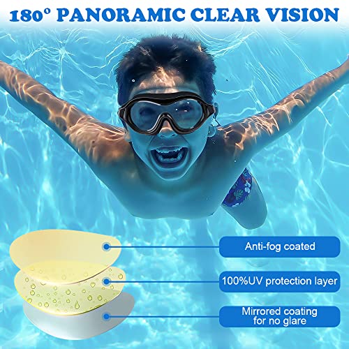 Jognee Swimming Goggles No Leaking Anti-Fog Swimming Goggles Swimming Goggles for Adult Men Women Youth UV Protection 180° Clear View (Black) - Image 3