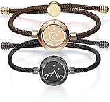 💑 Toque remoto: no importa qué tan lejos, si una de las partes toca el brazalete, las joyas de la otra parte parpadearán. Regálale este reloj inteligente y hazle sentir que siempre estoy a tu lado y somos inseparables desde lejos. Imagina lo dulce que será cuando vean el par de pulseras y el mensaje especial que les estás enviando.