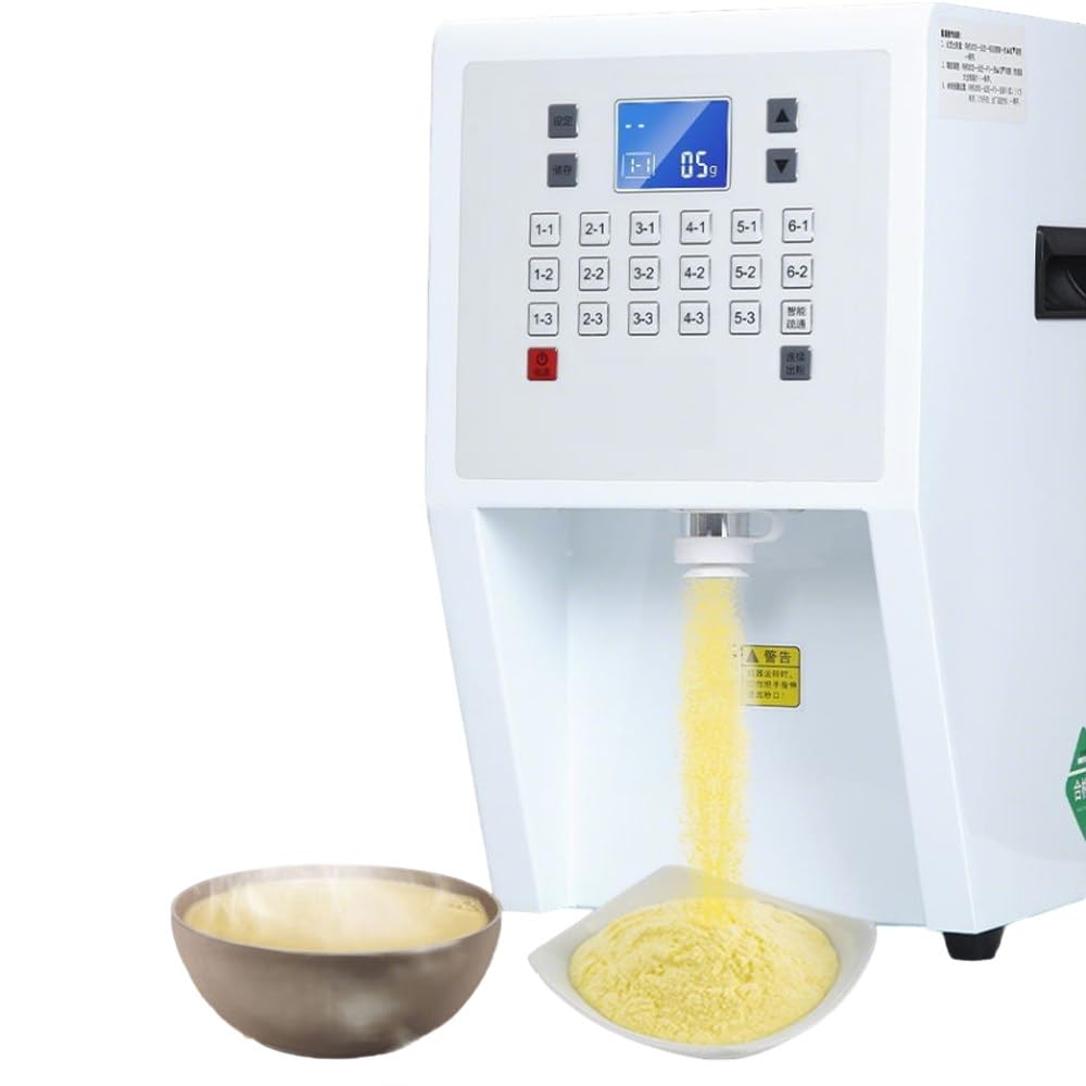 ShaiVrissian Stainless Steel Automatic Powder Dispenser,Commercial Powder Dispenser,Precise Quantitative Dosing,Smart Control Panel,For Coffee,Cocoa,Creamer,Milk Tea Ingredients