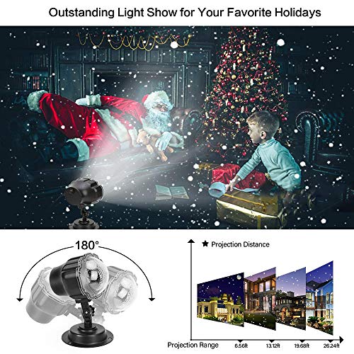 Projecteur flocon de neige extérieur IP65 pour décorer Noël