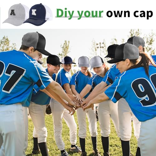 Image of Suhine 24 Pcs Blank Trucker Hat Bulk Unisex Mesh Baseball Cap for Sublimation Embroidery Vintage Adjustable Hat for Men Women