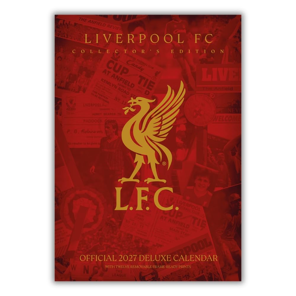 Liverpool FC 2027 A3 Deluxe Wall Calendar Official Licensed Football Club Calendar, Premium Illustrated Artwork, Monthly Layout, Removable Poster Pages, Large A3 Format, Gift for Liverpool Fans