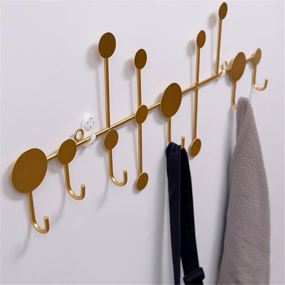 Perchero de Montaje Perchero Creativo de Pared for Entrada, de Metal, for Colgar Abrigos, Chaquetas, Ropa y Sombreros. Percheros Pared(Gold,Grande)