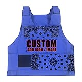 F.N.JACK Custom Streetwear Vest - Design Your Logo on Bandana Fashion Tactical Vest (BLUE)