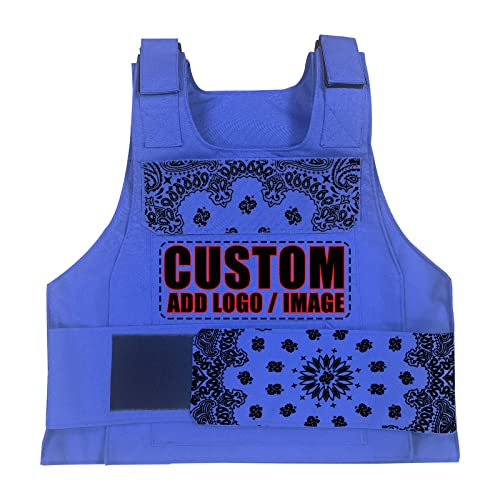F.N.JACK Custom Streetwear Vest - Design Your Logo on Bandana Fashion Tactical Vest (BLUE)