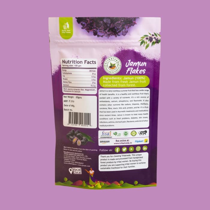 Image of Tribalveda Combo Pack-Whole Dried Jamun Strips + Jamun Flakes