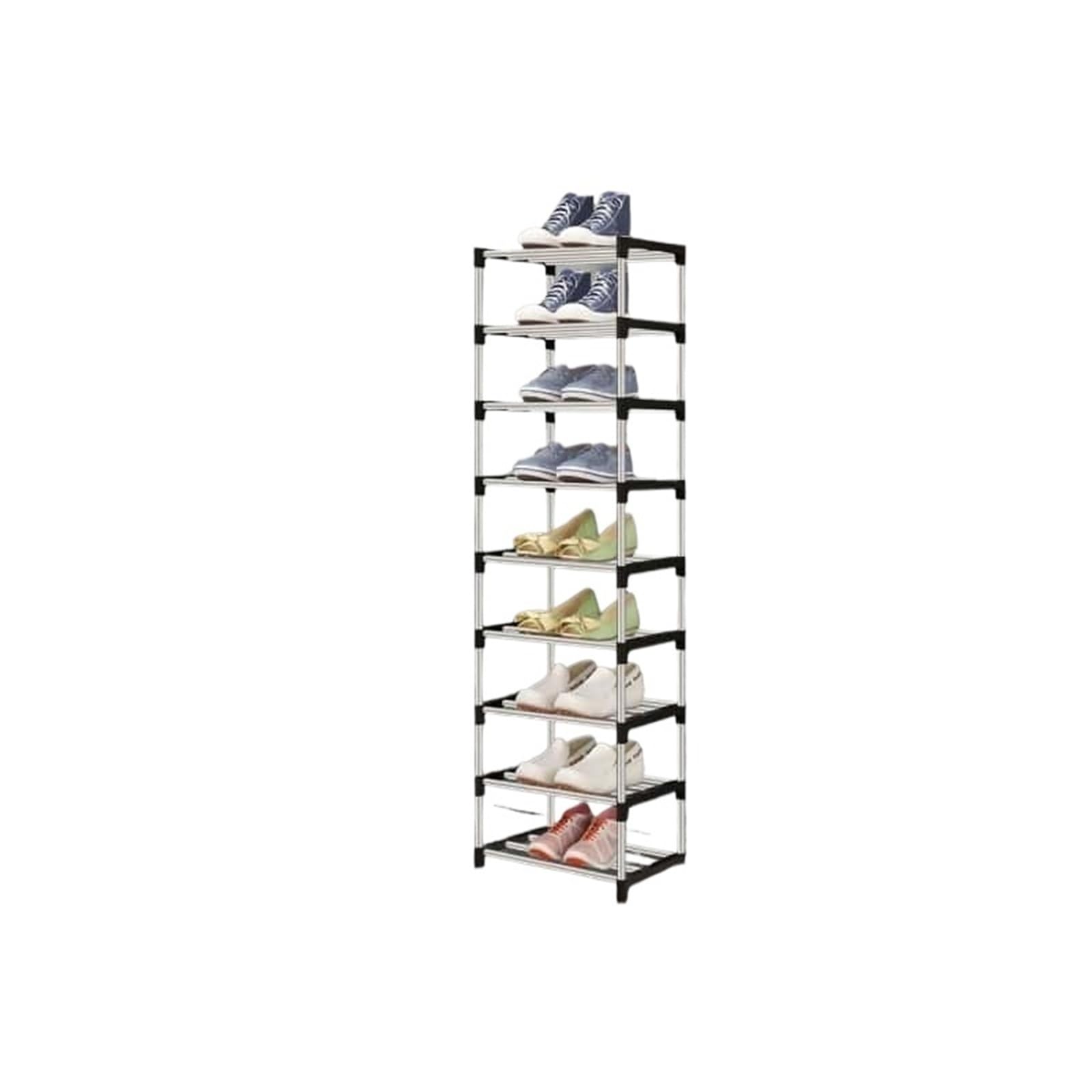 XILEUDUOD Shoe Organizer For Entryway 5-9 Layers Shoe Rack Minimalist Shoe Cabinet with Door, Space Saving Shoe Organizer for Dorm Home Entry(9th floor)