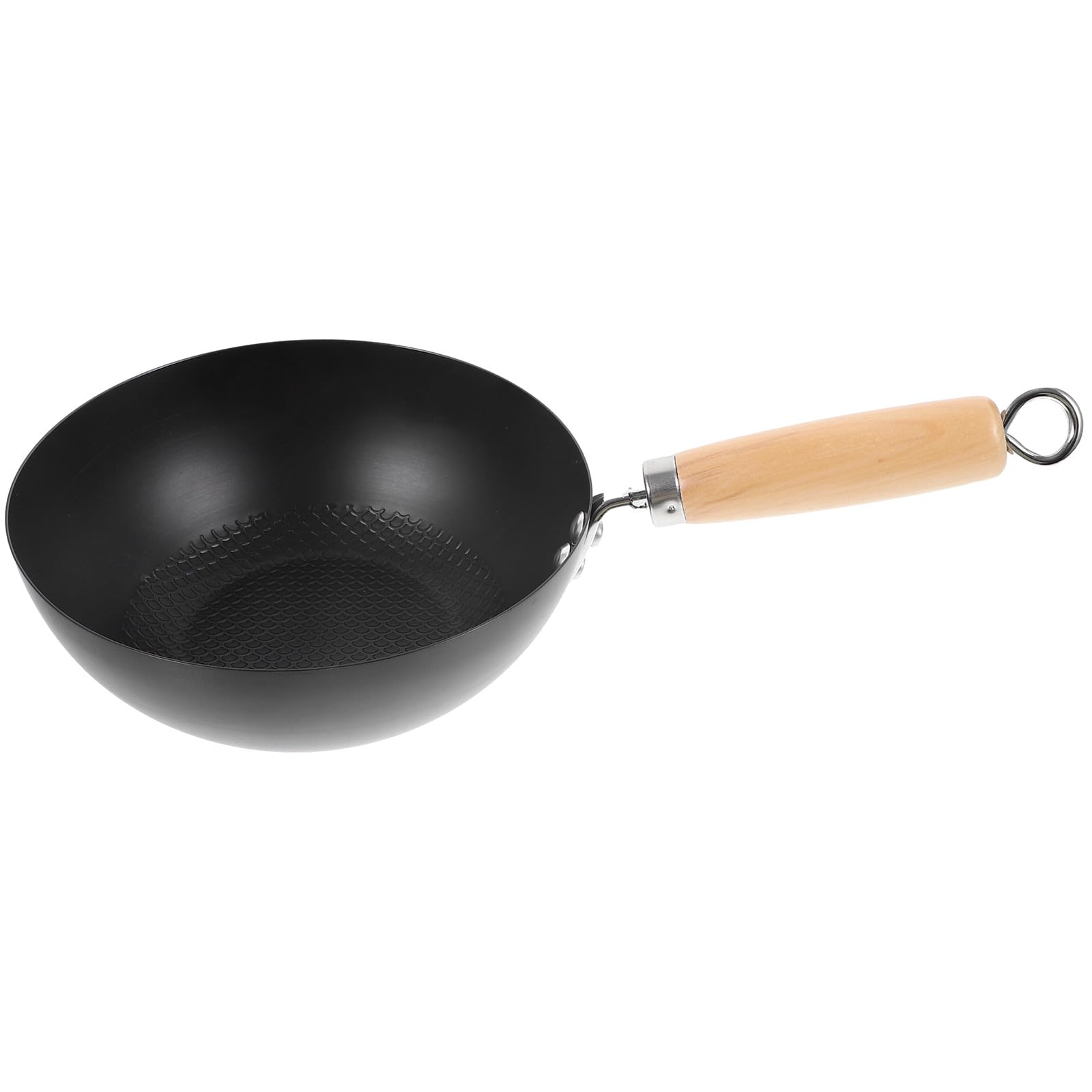 Wok Giapponese in Ferro Battuto Nero Mini per Persona