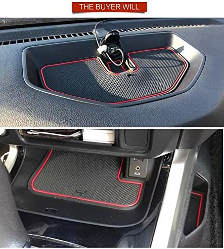 Miniatura 3 de SMABEE Almohadilla antideslizante para ranura de puerta para Nissan Navara NP300 D23 2016-2019 Portavasos de goma Alfombrilla y forro de consola