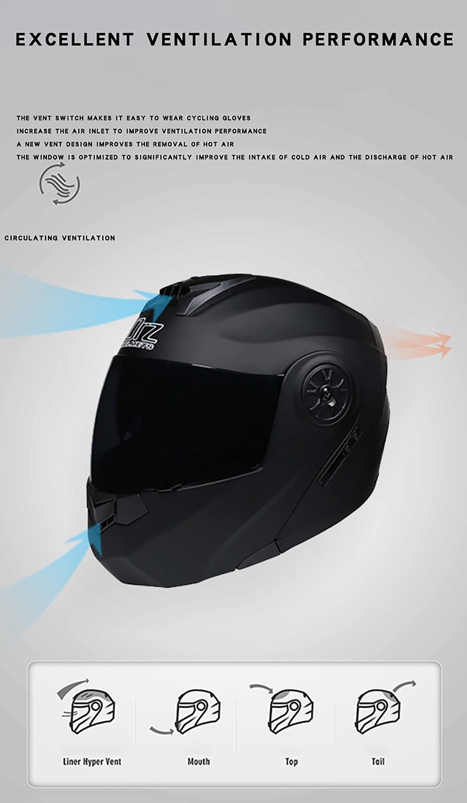 Bluetooth Casco Moto - Caschi Modulari per Casco da Moto Impermeabile con Interfono Bluetooth Integrato Integrale con Doppia Visiera per Risposta Automatica,ECE/DOT Omologato N,S