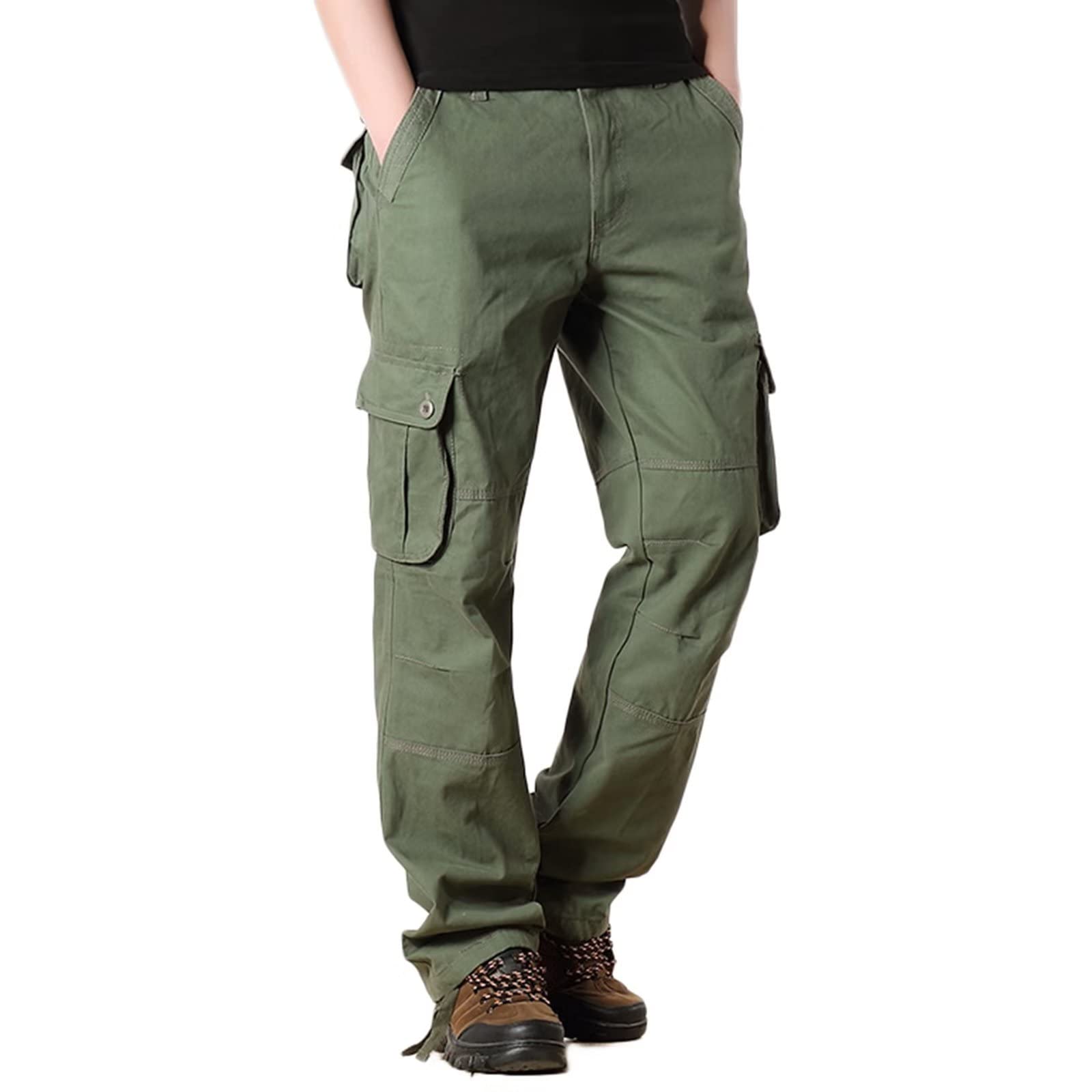 Pantalones de Trabajo Transpirables para Hombre Pantalones de Pesca al Aire Libre Pantalones de Senderismo con 6 u 8 Bolsillos