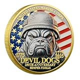 Marine Corps 250th Anniversary Challenge Coin – USMC Military Commemorative Coin – 1.57 Inch Gold-Plated Collectible for Veterans, Service Members, and Enthusiasts – Solid Metal Construction(1PCS)
