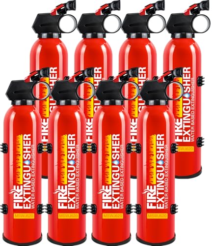 Image of Fire Extinguishers with Mount Bracket - 8 Pack Small Portable Fire Extinguisher for Home, Kitchen, Car, Boat, RV, Vehicle - 620ml Water-Based Fire Extinguisher for Class A, B, C, K Fire