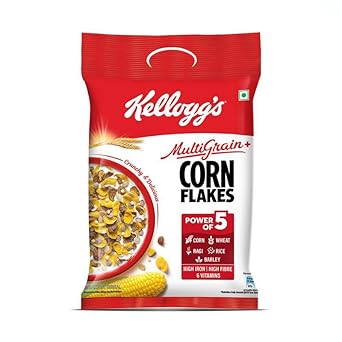 Kellogg’s Multigrain plus Corn Flakes 450g | Power of 5 Grains | 6 Vitamins | High Iron | High Fibre | Crunchy & Delicious | Protein | Only 2% Fat | Breakfast Cereal - image, photos