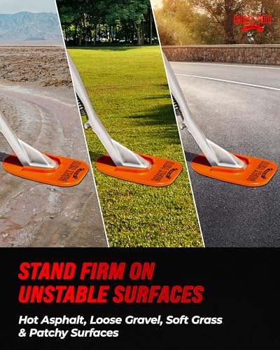 Image of Badass Moto Motorcycle Kickstand Pad - Motorcycle Accessories for Grass, Dirt, Hot Pavement Parking Pad - Orange(4-Pack)