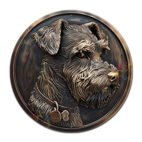 Soulpons Decorative Tin Sign 2D Flat Vintage Wall Art Schnauzer