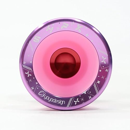 SHFX Speedaholic FX Yoyó - Finger Spin Extreme - YoYo híbrido (rosa oscuro translúcido con anillo rosa)