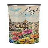 Cgiub Romantic Paris Bocal alimentaire hermétique en acier inoxydable avec couvercle pour bonbons, grains de café, thé, bonbons, fruits