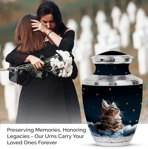 Image of Stargazer's Pet Urn Cat Urns for Ashes - Urns for Burial - Urns for Sale - Cremation Companion Urns - Funeral Ashes Urn - Cremains Containers (10 inch)