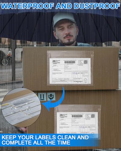 Dokumententaschen, bedruckt, A5, transparent, für Rechnungen und Briefe, Dokumententasche, 250 x 170 mm, 100 Stück