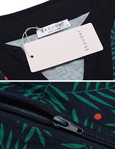 Ekouaer Women Zipper Front Housecoat Lightweight Terry Cloth Bathrobe With Pockets Small #TOP4