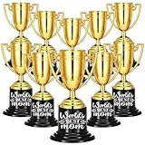 Kenning 10 Pcs 4 Inch World's Best Mom Mini Gold Trophy Award Bulk, Best Mom Ever Trophy Gifts for Church Mother Grandma Party Favor, Secretary's Administrative Professional Day Appreciation Award