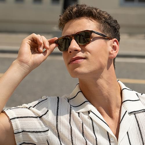 CARFIA Square Sunglasses for Men Polarized Retro 60s Design, Hand-crafted Acetate, UV400 Protection Cool Sun Glasses2