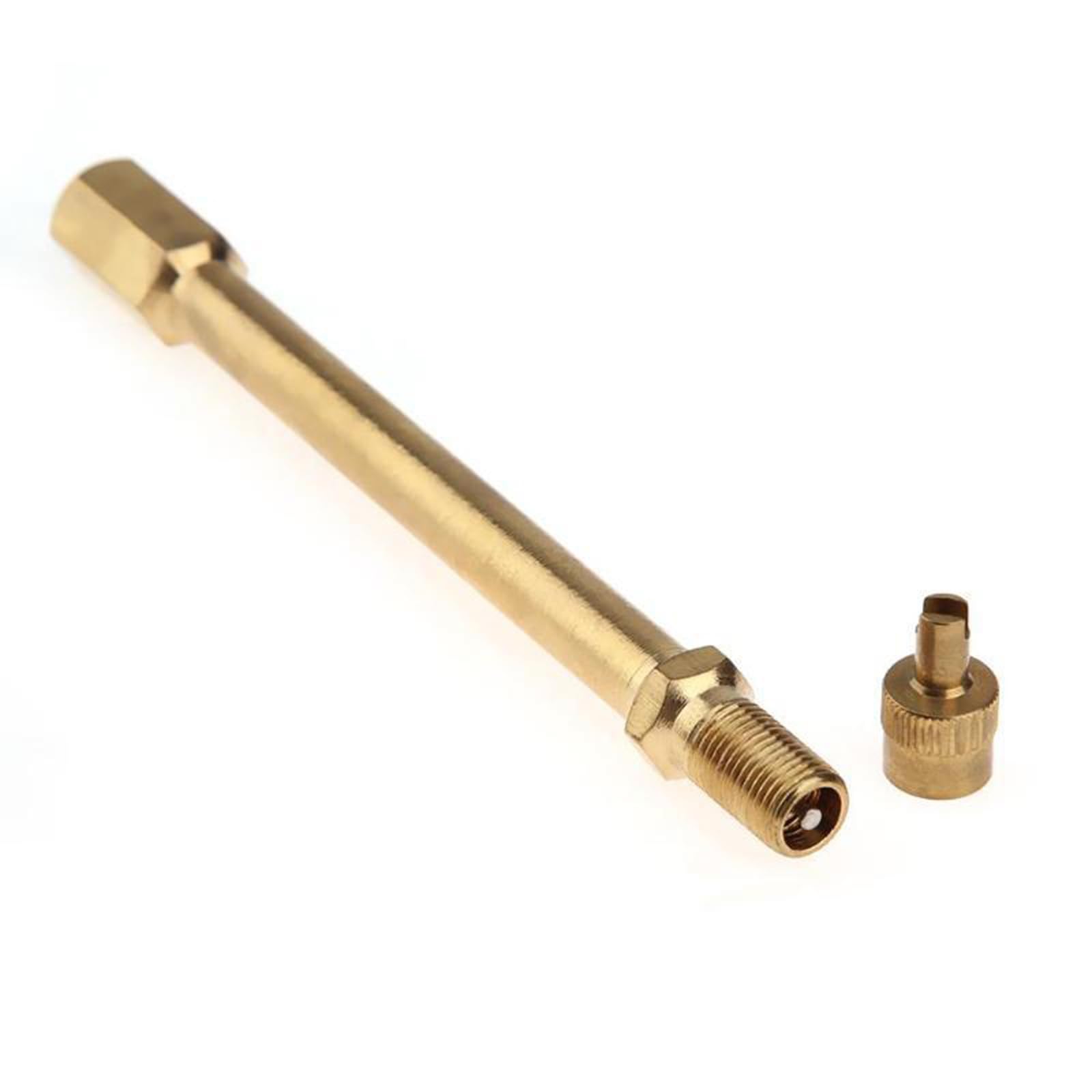 Estensione valvola auto, 4 pezzi, 10 cm, estensione valvola in ottone, prolunga valvola auto, adatto per moto, biciclette, auto, scooter elettrici