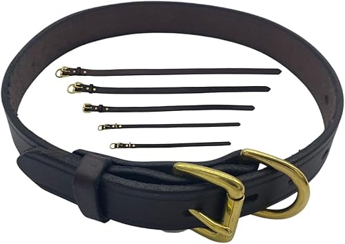 Ravenox Collar de cuero negro medio Latigo hecho a mano Amish, diseño de expertos del ejército, ultra duradero