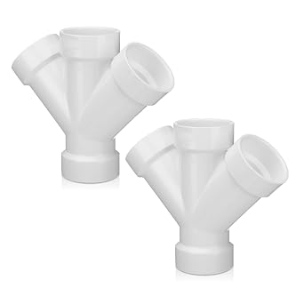 Pushglossy 2 Pcs 1 1/2 Inch Schedule 40 PVC Dwv Double Wye Fitting