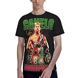 Canelo Boxer Alvarez World Boxing Champion Mens T Shirt Polyester Sleeve Crewneck T-Shirt Classic Graphic Tees Clothes Top Large