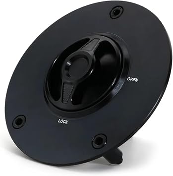 Motorcycle CNC Fuel Oil Tank Gas Cap Cover Compatible with CB1000R CB600 CBR600 F4 F4i CBR600RR CB900 Hornet CBR1000RR ST1300 RC51Black