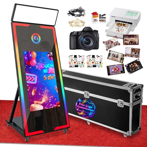 Magic Mirror Photo Booth, 65'' Mirror Photo Booth with Camera