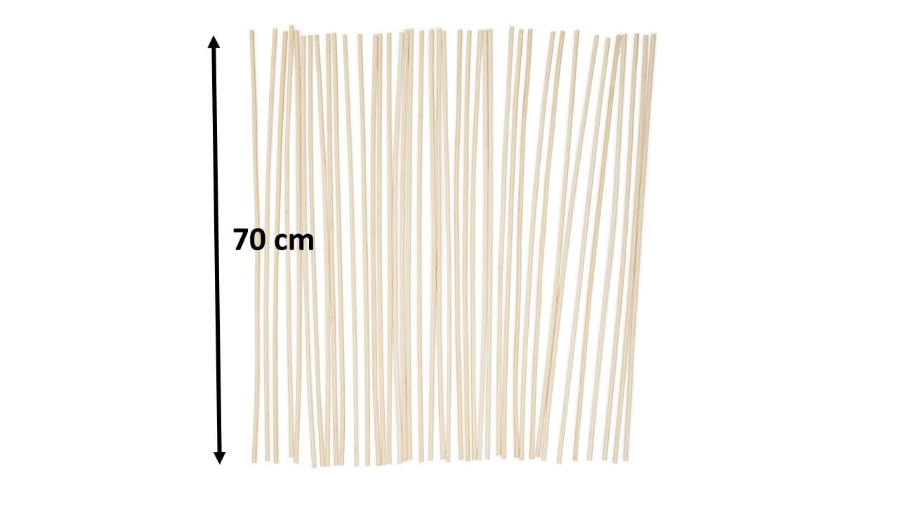 Mendi 40 Tutor Varilla de Bambu de 70 cm y 8 mm diámetro para Plantas, jardineria, Huerta...