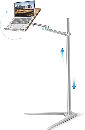 Shikha Soporte ajustable para computadora portátil, soporte para tableta, base de trípode, soporte manos libres para portátil, teléfono y tableta,