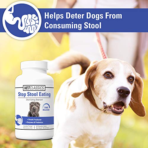Vet Classics Stop Stool Eating Pet Health Supplement For Dogs – Dog Breath Freshener – Stops Dogs From Eating Stool – Enzymes, Probiotics – 60 Chewable Tablets #TOP2
