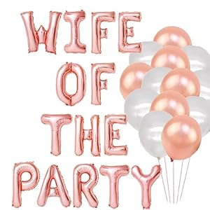 18 inch Rose Gold Wife Of The Party Balloons Letter Banner Balloons Bachelorette Party Decorations Bachelorette Party Banner