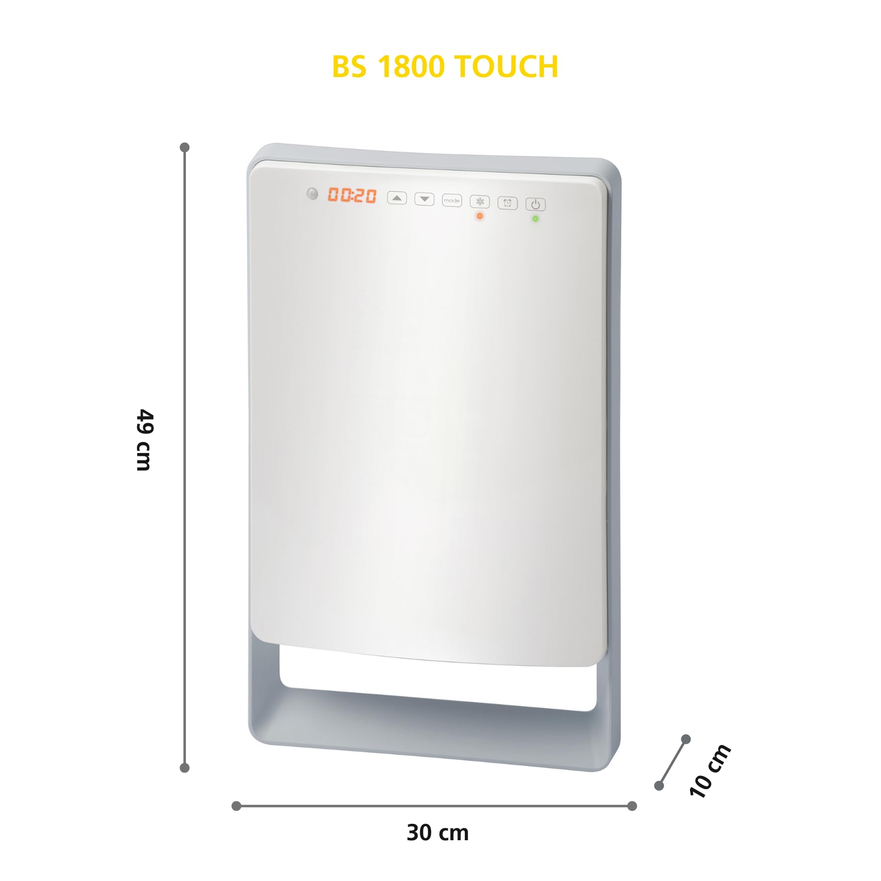 Steba BS-1800 Quick Heater Bathroom Touch Function Motion Sensor Timer Energy Saving W Grey White