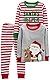 Simple Joys by Carter’s Unisex Kinder 3-Piece Snug-Fit Cotton Christmas Pajama Set Pyjamaset, Grau Weihnachtsmann/Rot Streifen, 6-9 Monate (3er Pack)