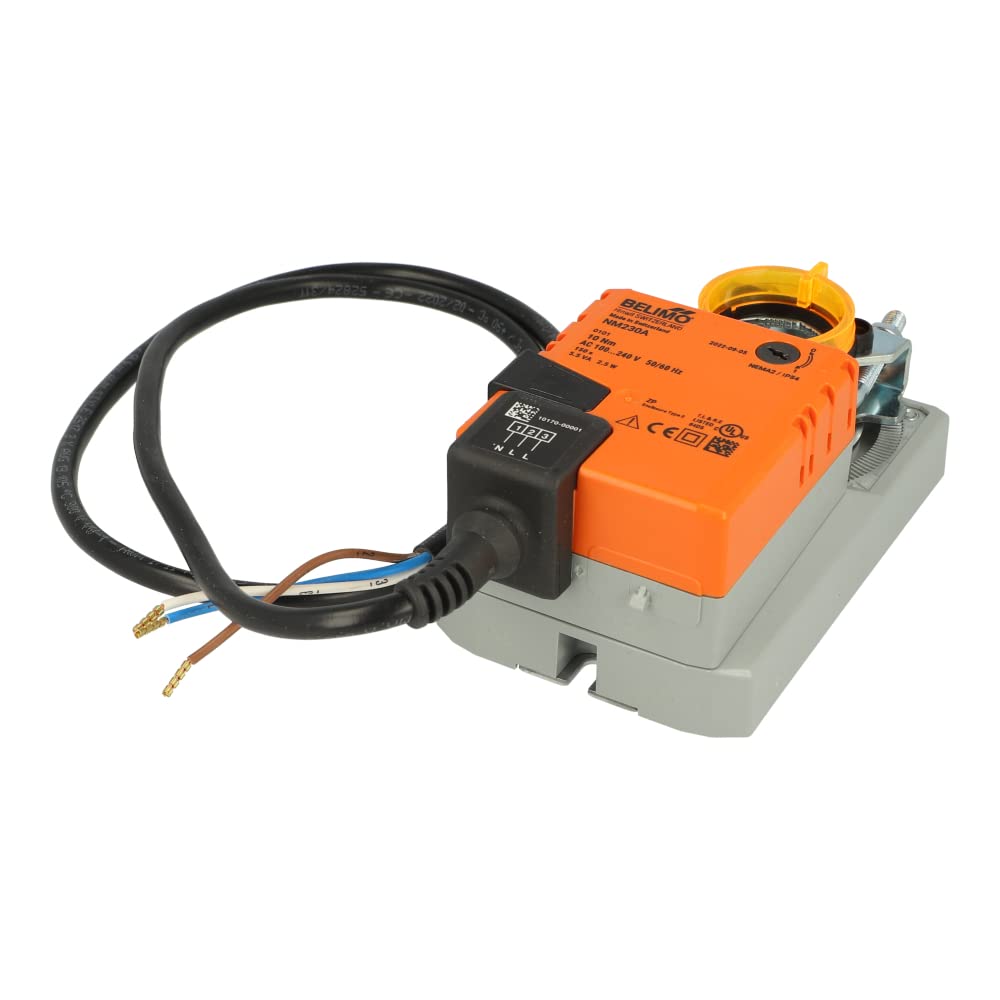 belimo nm230 a, motore di regolazione/patta unità, 10 NM attuatore, 150 S, 95 °, AC/DC 24 V, a, 3 punti, IP 54, Arancione